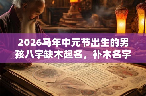 2026马年中元节出生的男孩八字缺木起名，补木名字推荐