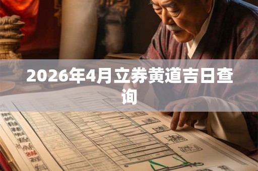 2026年4月立券黄道吉日查询