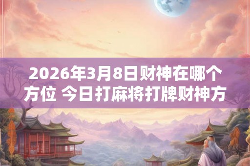 2026年3月8日财神在哪个方位 今日打麻将打牌财神方位