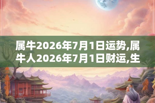 属牛2026年7月1日运势,属牛人2026年7月1日财运,生肖牛2026年7月1日运势
