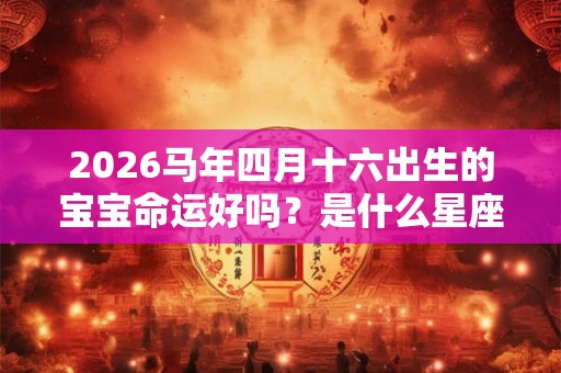 2026马年四月十六出生的宝宝命运好吗？是什么星座？