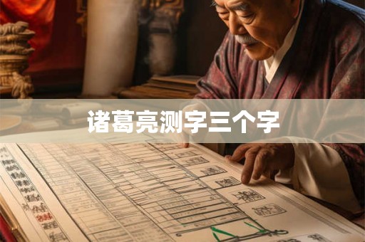 诸葛亮测字三个字