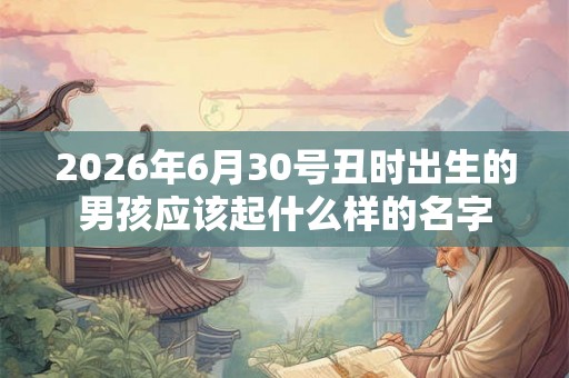 2026年6月30号丑时出生的男孩应该起什么样的名字