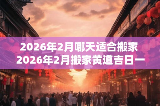 2026年2月哪天适合搬家 2026年2月搬家黄道吉日一览表
