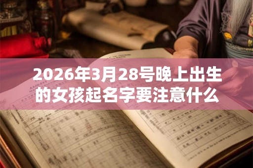 2026年3月28号晚上出生的女孩起名字要注意什么