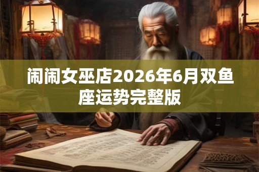 闹闹女巫店2026年6月双鱼座运势完整版