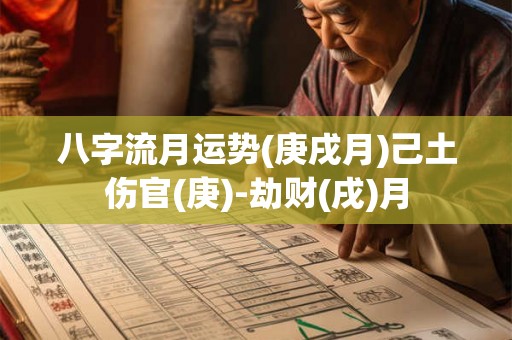 八字流月运势(庚戌月)己土伤官(庚)-劫财(戌)月 八字流月运势(庚戌月)己土伤官(庚)-劫财(戌)月