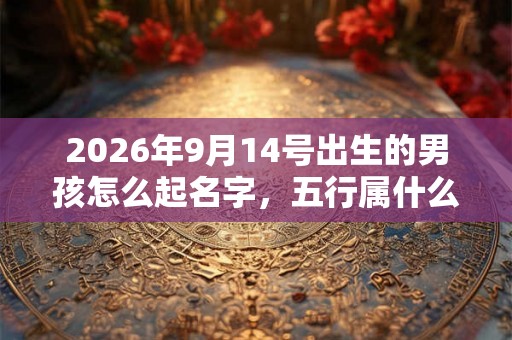 2026年9月14号出生的男孩怎么起名字，五行属什么
