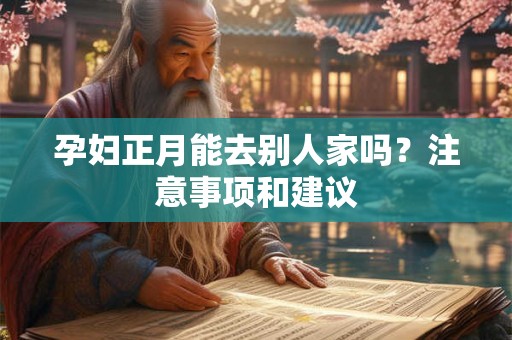 孕妇正月能去别人家吗？注意事项和建议