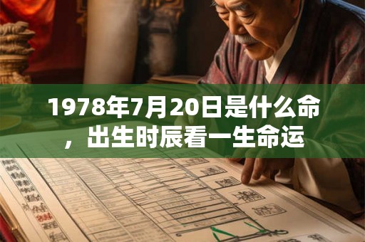1978年7月20日是什么命，出生时辰看一生命运