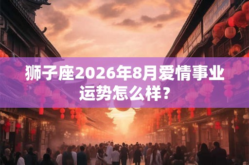 狮子座2026年8月爱情事业运势怎么样？