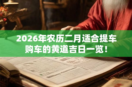 2026年农历二月适合提车购车的黄道吉日一览! 2026年农历二月适合提车购车的黄道吉日一览!