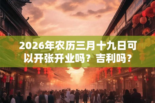 2026年农历三月十九日可以开张开业吗？吉利吗？