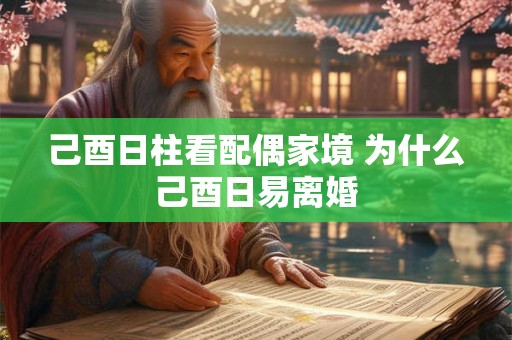 己酉日柱看配偶家境 为什么己酉日易离婚