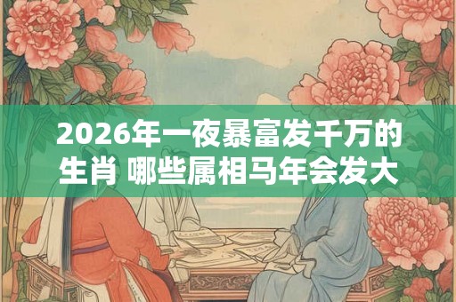 2026年一夜暴富发千万的生肖 哪些属相马年会发大财