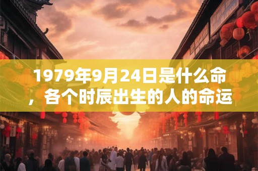 1979年9月24日是什么命，各个时辰出生的人的命运
