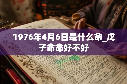 1976年4月6日是什么命_戊子命命好不好