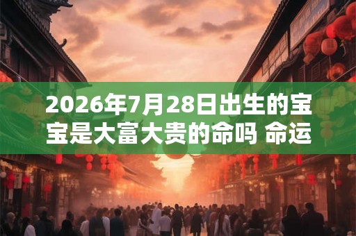 2026年7月28日出生的宝宝是大富大贵的命吗 命运如何