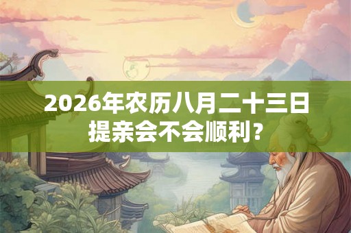 2026年农历八月二十三日提亲会不会顺利？