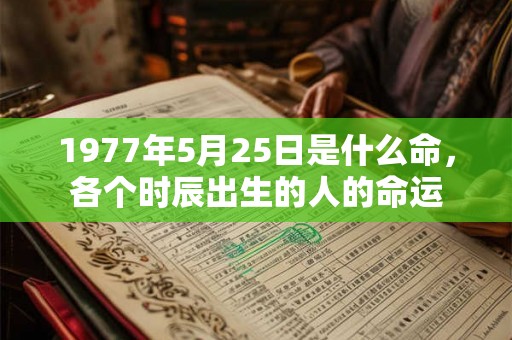 1977年5月25日是什么命，各个时辰出生的人的命运