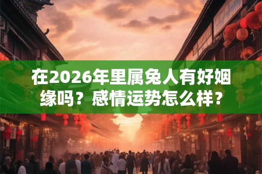 在2026年里属兔人有好姻缘吗?感情运势怎么样? 在2026年里属兔人有好姻缘吗?感情运势怎么样?