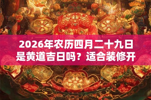 2026年农历四月二十九日是黄道吉日吗？适合装修开工吗？