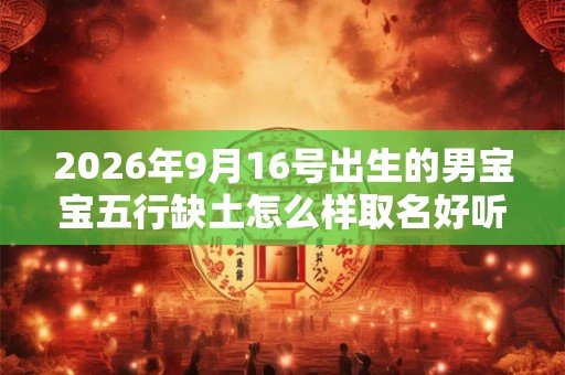 2026年9月16号出生的男宝宝五行缺土怎么样取名好听 2026年9月16号出生的男宝宝五行缺土怎么样取名好听