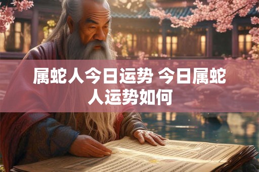 属蛇人今日运势 今日属蛇人运势如何 属蛇人今日运势 今日属蛇人运势如何