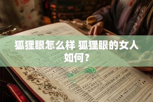狐狸眼怎么样 狐狸眼的女人如何？
