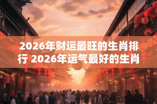 2026年财运最旺的生肖排行 2026年运气最好的生肖是谁