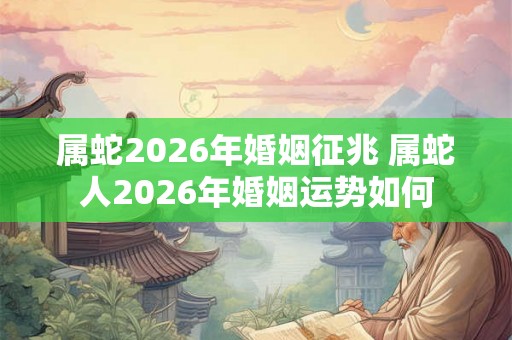 属蛇2026年婚姻征兆 属蛇人2026年婚姻运势如何
