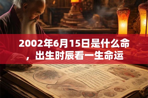 2002年6月15日是什么命，出生时辰看一生命运