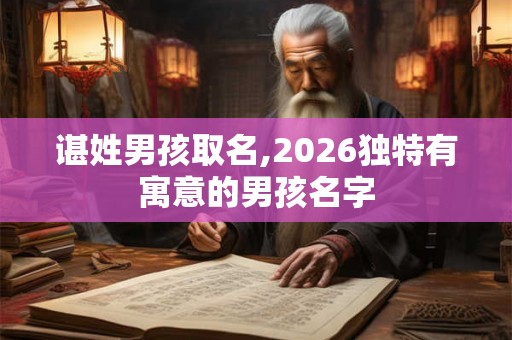 谌姓男孩取名,2026独特有寓意的男孩名字