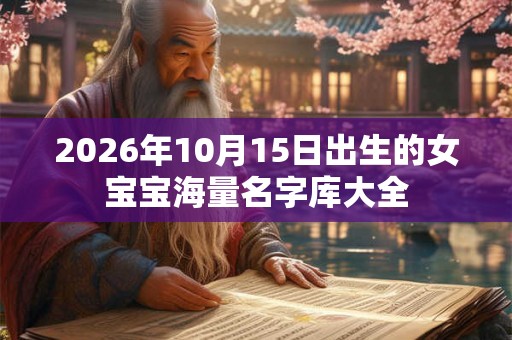 2026年10月15日出生的女宝宝海量名字库大全 2026年10月15日出生的女宝宝海量名字库大全