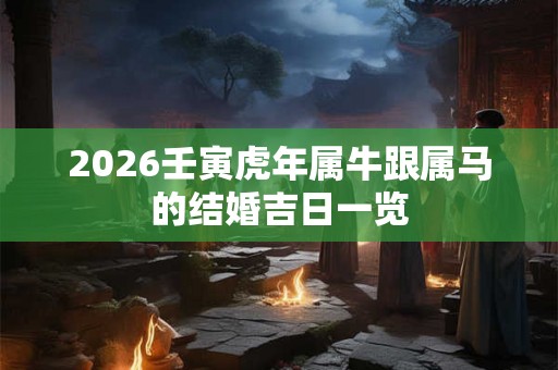2026壬寅虎年属牛跟属马的结婚吉日一览 2026壬寅虎年属牛跟属马的结婚吉日一览