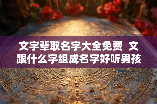 文字辈取名字大全免费  文跟什么字组成名字好听男孩