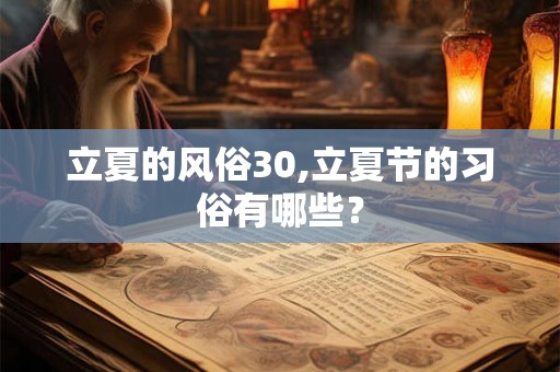 立夏的风俗30,立夏节的习俗有哪些？