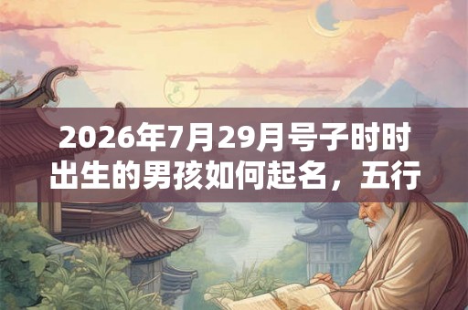 2026年7月29月号子时时出生的男孩如何起名，五行八字又是什么？