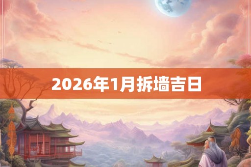 2026年1月拆墙吉日