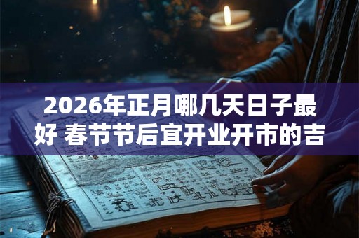 2026年正月哪几天日子最好 春节节后宜开业开市的吉日