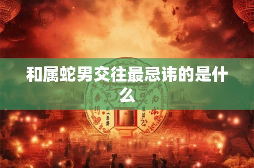 和属蛇男交往最忌讳的是什么