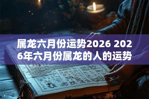 属龙六月份运势2026 2026年六月份属龙的人的运势如何