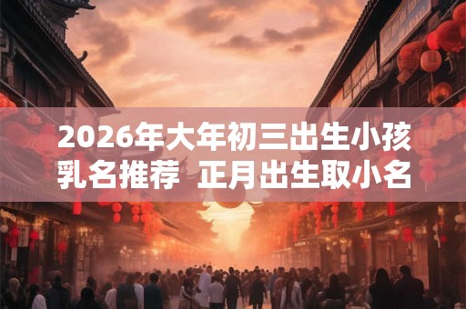 2026年大年初三出生小孩乳名推荐  正月出生取小名