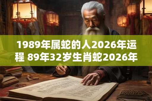 1989年属蛇的人2026年运程 89年32岁生肖蛇2026年运势