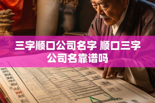三字顺口公司名字 顺口三字公司名靠谱吗