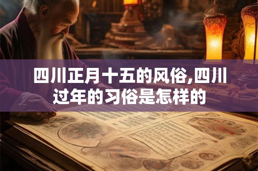四川正月十五的风俗,四川过年的习俗是怎样的