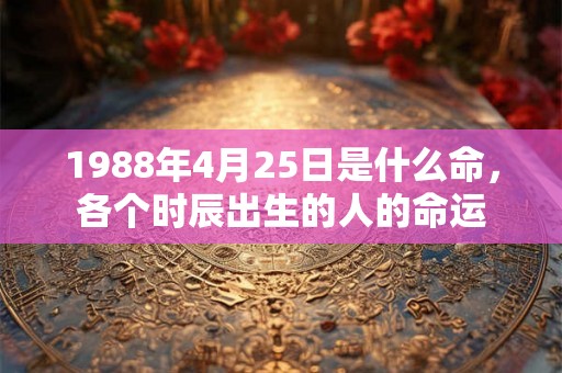 1988年4月25日是什么命，各个时辰出生的人的命运