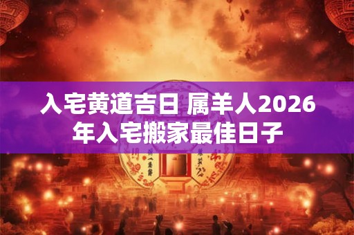 入宅黄道吉日 属羊人2026年入宅搬家最佳日子
