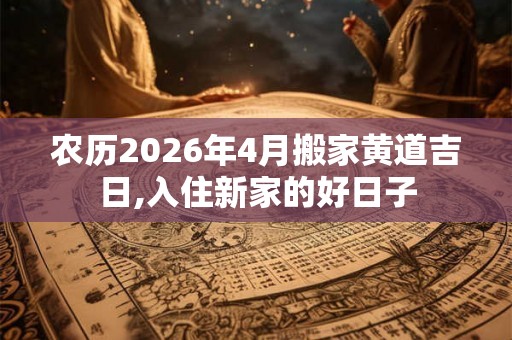 农历2026年4月搬家黄道吉日,入住新家的好日子