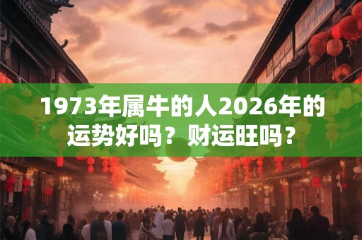 1973年属牛的人2026年的运势好吗？财运旺吗？